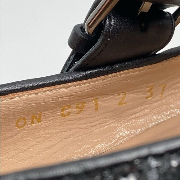 Valentino Garavani Rockstud Strappy Glitter Ballerina Flat size 37 - Picture 7 of 13